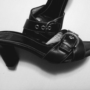 COACH Neena Black Leather Women's Sandal 7